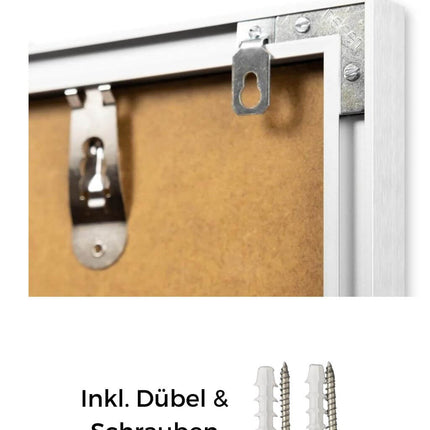 Trikotrahmen mit Dübel und Schrauben im Lieferumfang