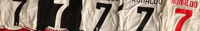 Unzählige Ronaldo-Trikots aus der Trikotsammlung von Amar